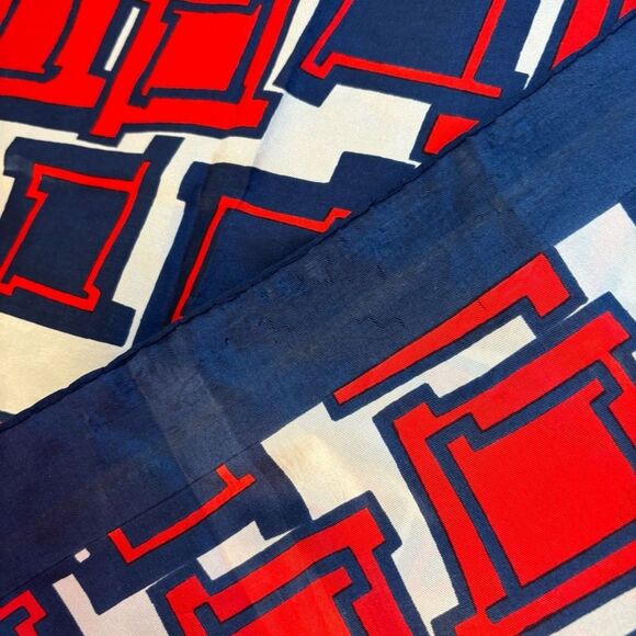VTG Christian Dior Red White & Blue Silk Scarf Made in Italy - Picture 6 of 10